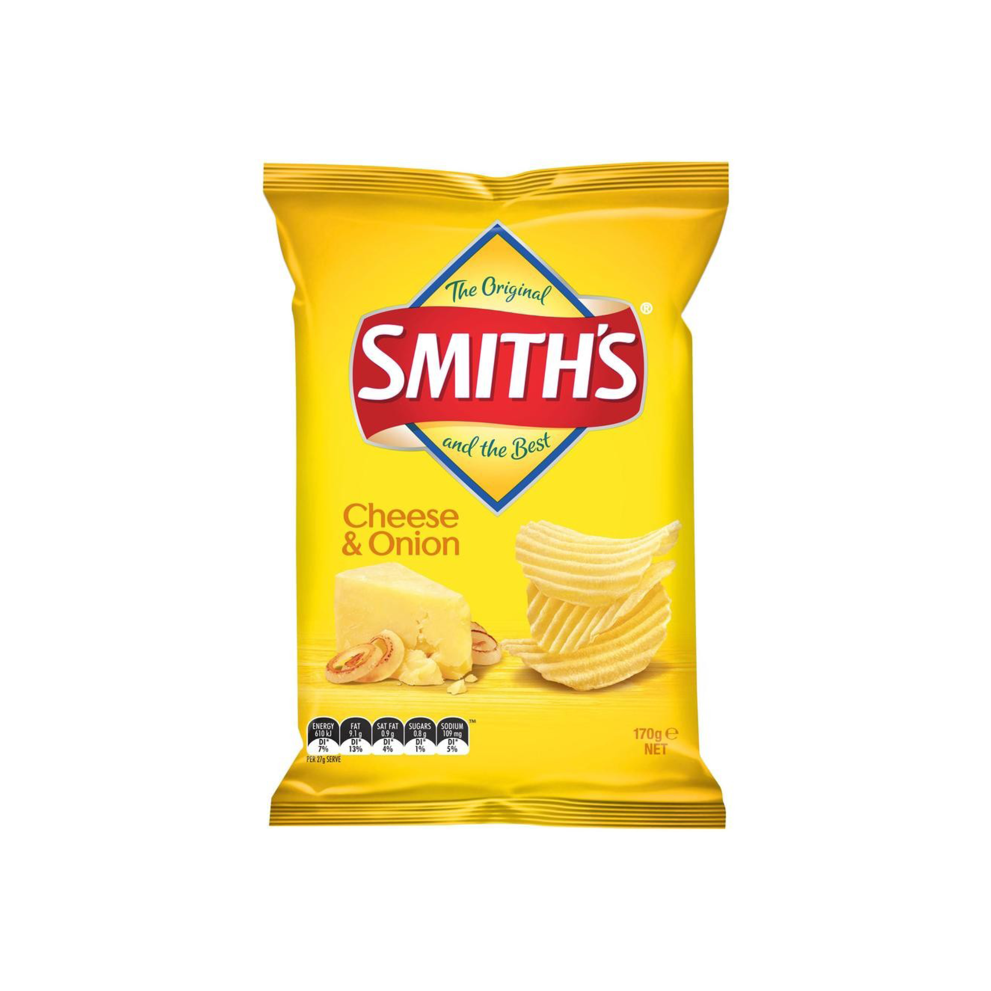 Smith's Crinkle Cut Potato Chips Cheese & Onion 170g – Abode Woden Pantry